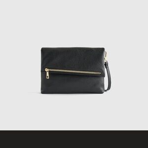 Quince Italian leather fold over clutch